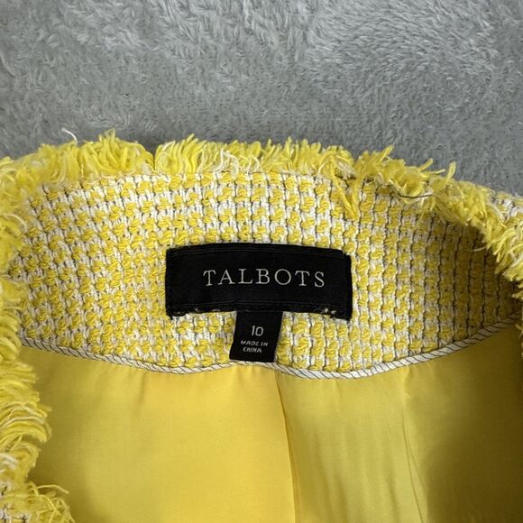 Talbots Jacket Women's Size 10 Butter Yellow Blazer Preppy Academia Workwear - Picture 6 of 7